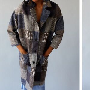 Obey patchwork trench coat